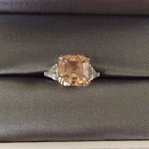 Carat CZ champagne diamond ring. Sz 5